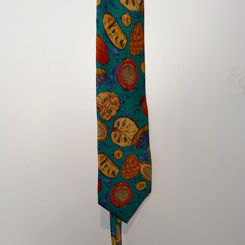 Yves Saint Laurent YSL Silk Tie Dragon Fruit Tropical Green